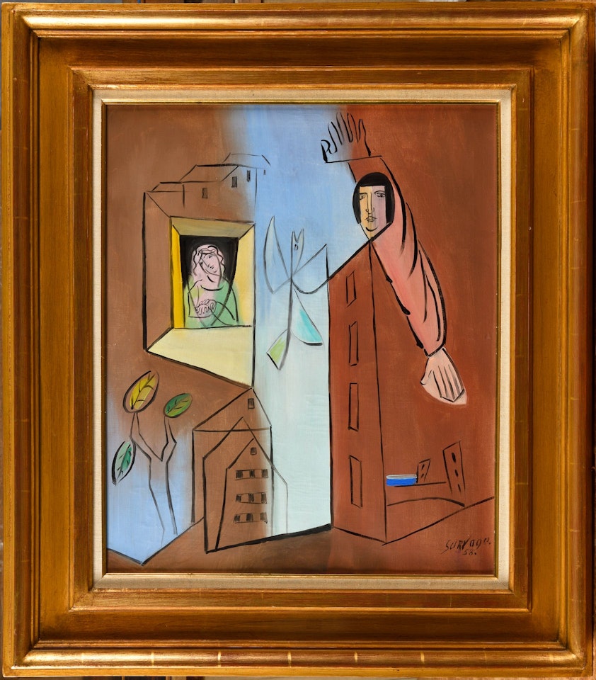 Young woman at the window by Leopold Survage