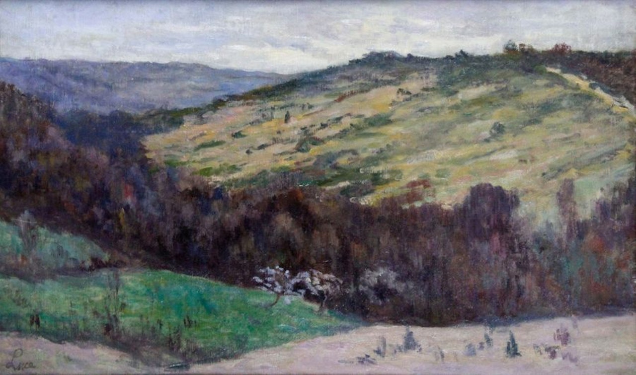 Hilly landscape at Rolleboise by Maximilien Luce