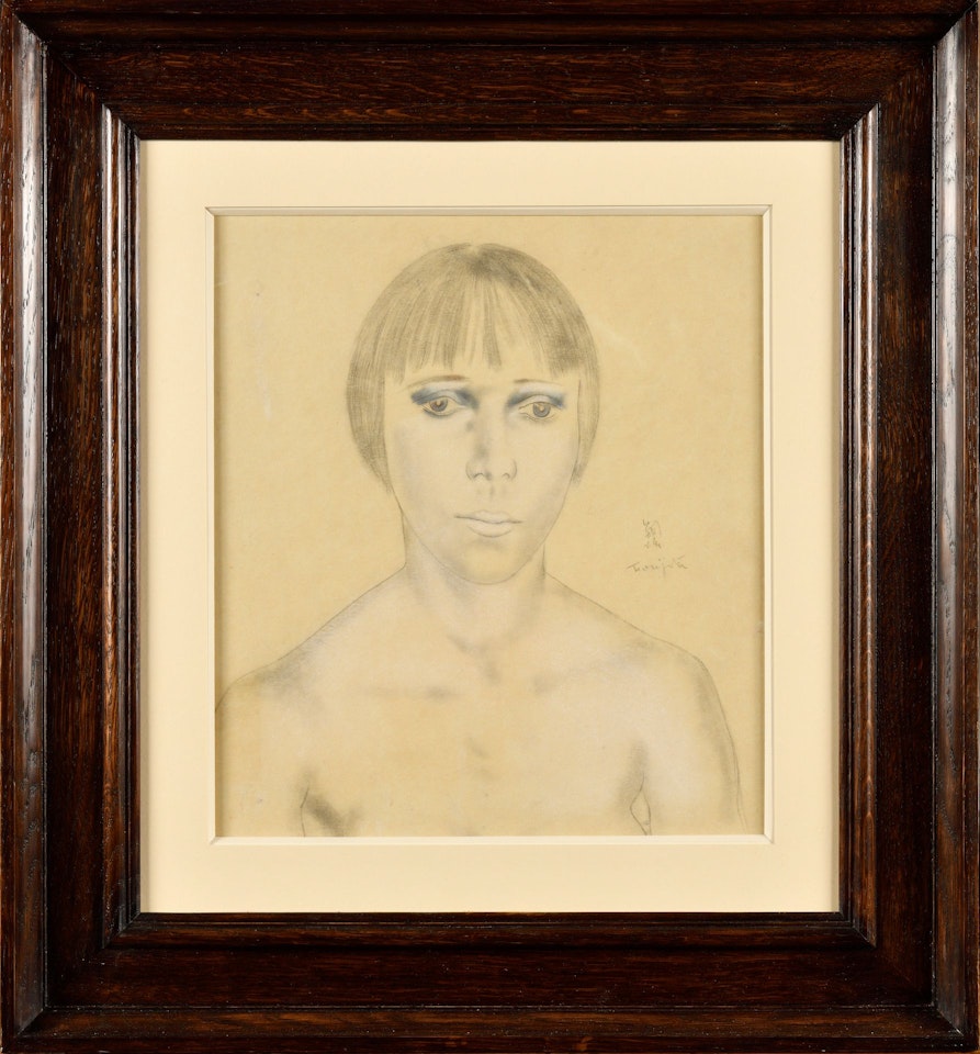 Study of a model, young girl in front by Leonard Tsuguharu Foujita