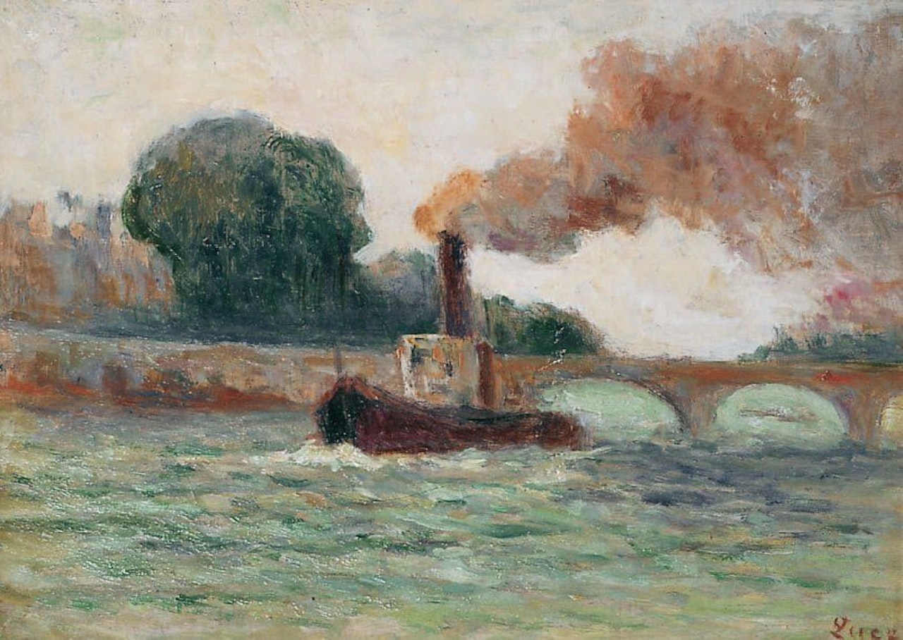 LITTLE TUG ON THE SEINE IN PARIS by Maximilien Luce
