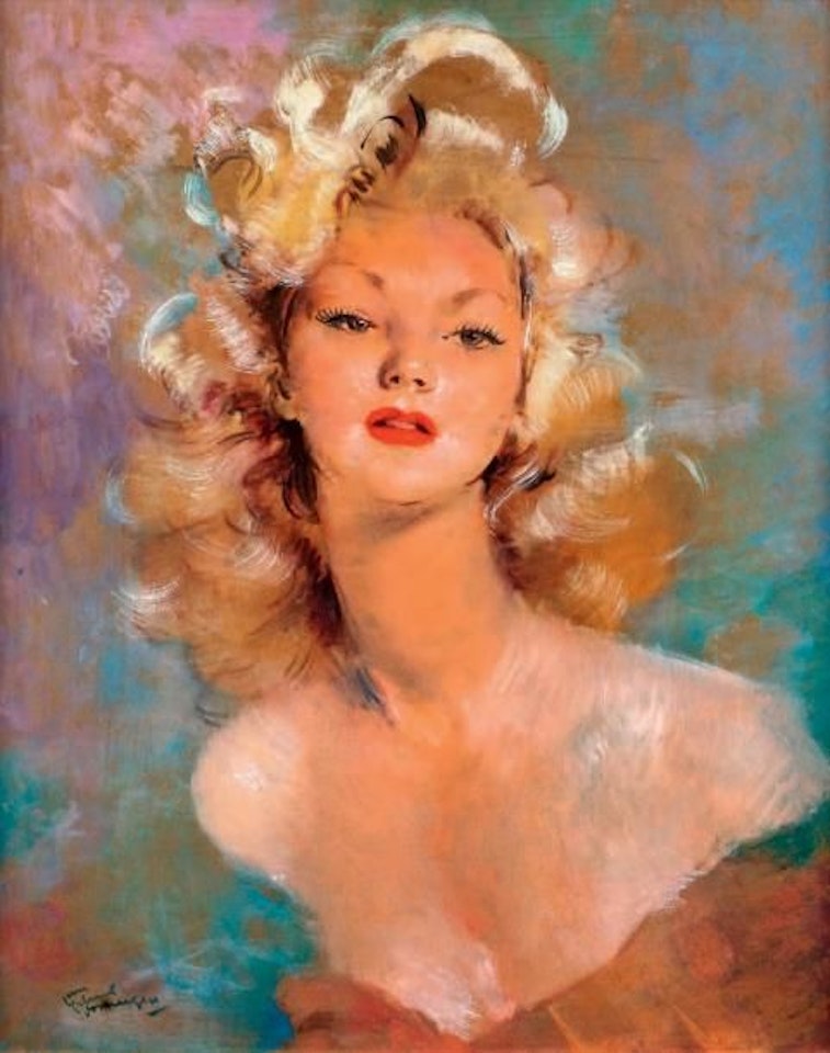 PORTRAIT OF YOUNG WOMAN by Jean Gabriel Domergue