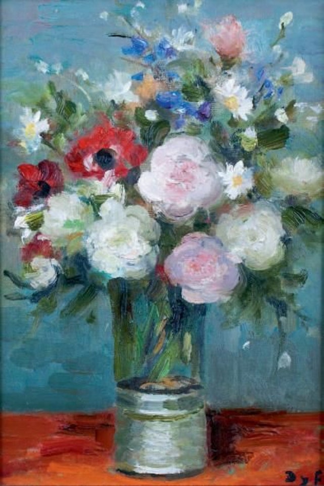BOUQUET WITH LEONORA"S VASE by Marcel Dyf