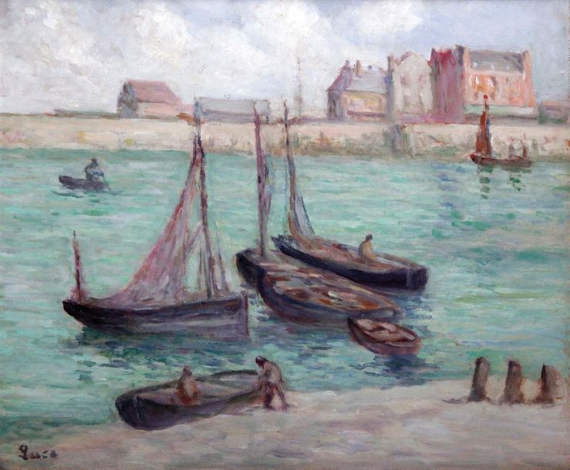 The 1930 Tréport basin by Maximilien Luce