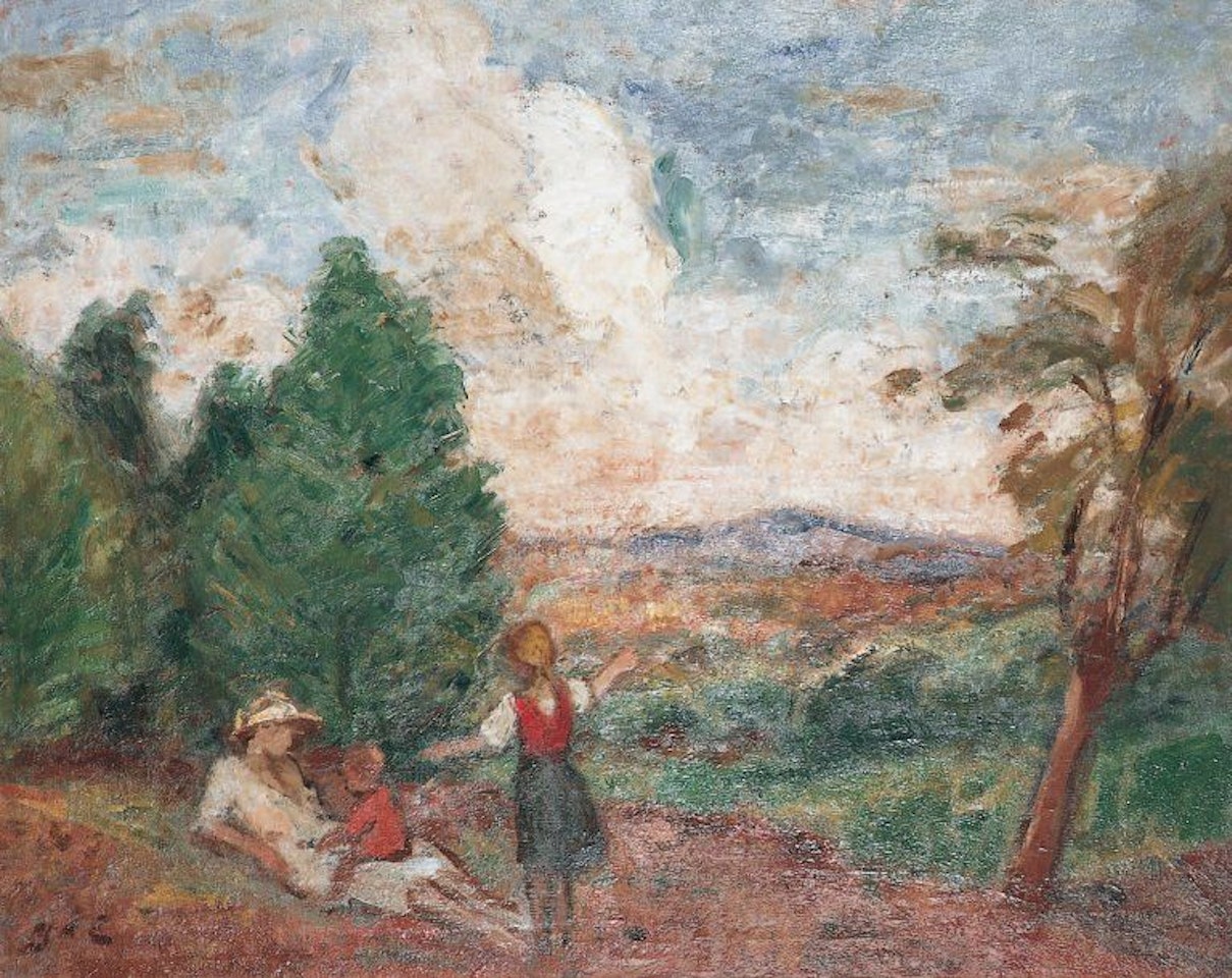 MOTHER AND HER CHILDREN IN THE COUNTRYSIDE by Georges d’Espagnat