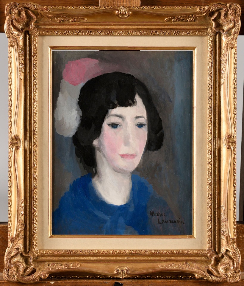 Young woman with a blue sweater by Marie Laurencin