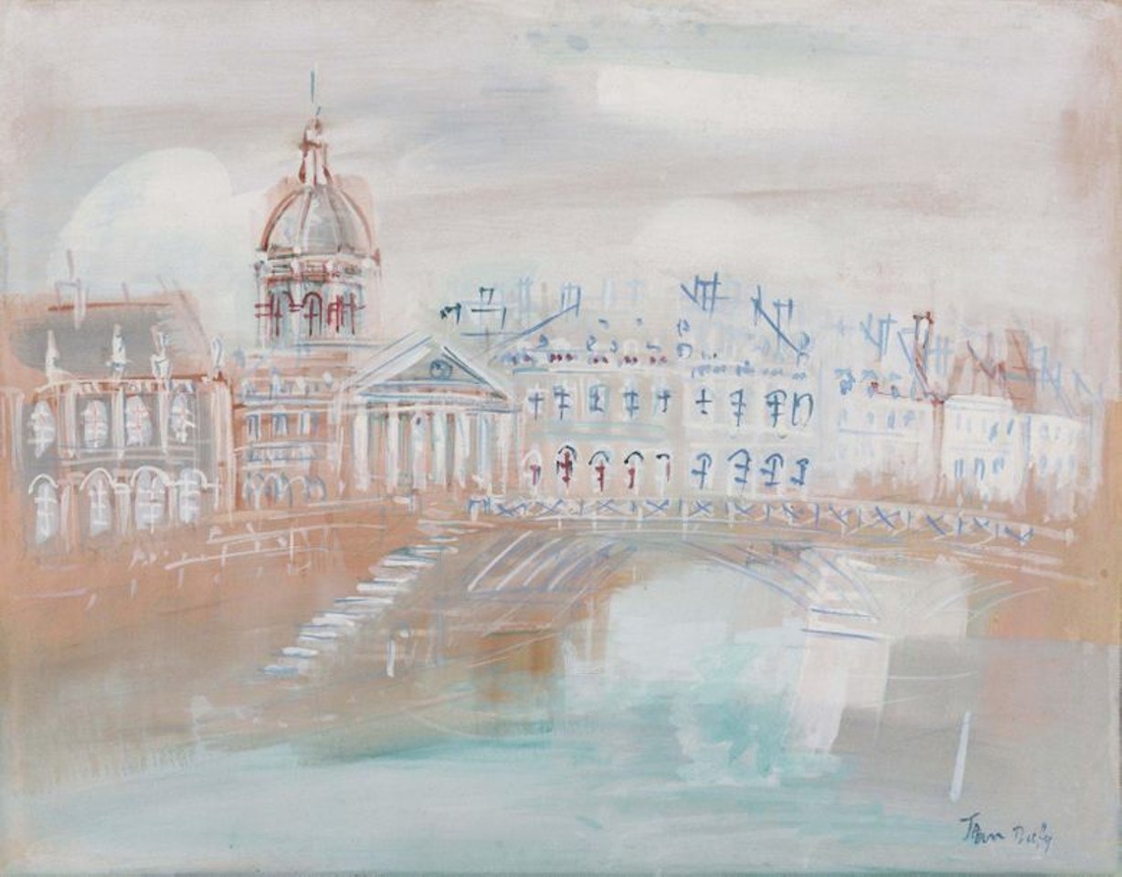 Paris, the Institute and the bridge of the arts by Jean Dufy