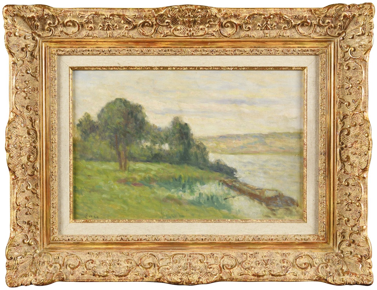 The barge at Rolleboise by Maximilien Luce