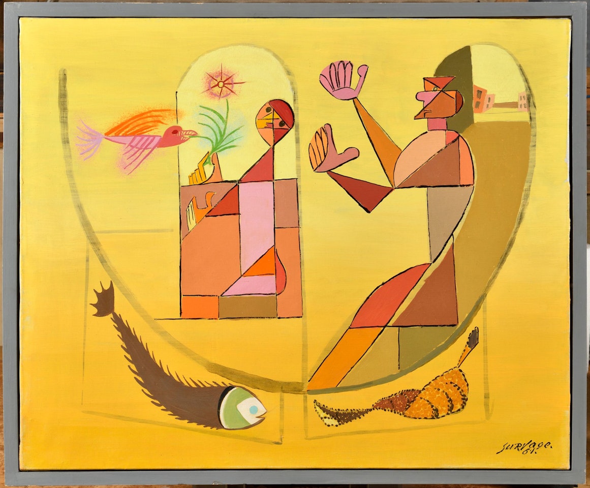 Composition with fish & birds by Leopold Survage