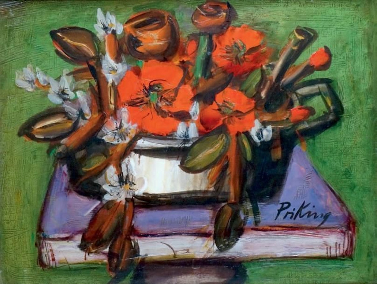 BASKET OF FLOWERS by Franz Priking