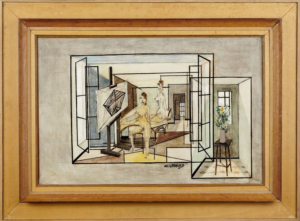 Models in the studio by Claude Venard