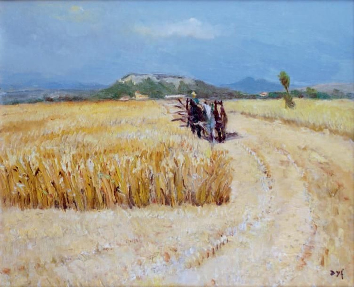 HARVEST IN BAUX DE PROVENCE by Marcel Dyf