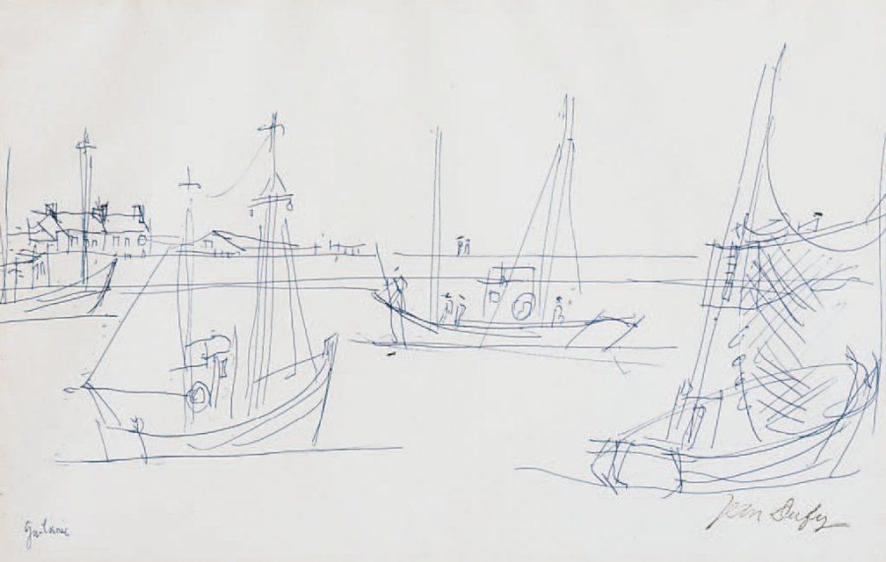TRAWLERS IN THE PORT by Jean Dufy