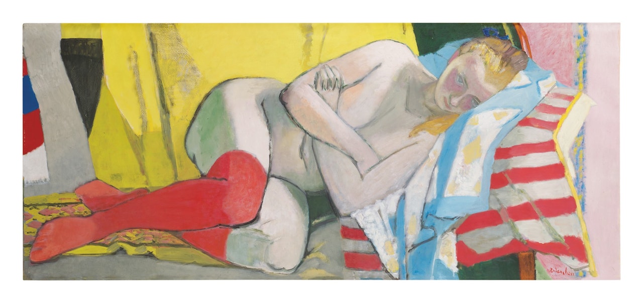 NU AUX BAS ROUGES by Maurice Brianchon