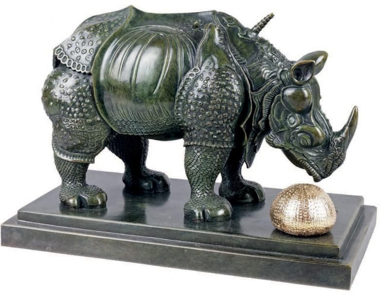 RHINOCEROS DRESSED IN LACE by Salvador Dali