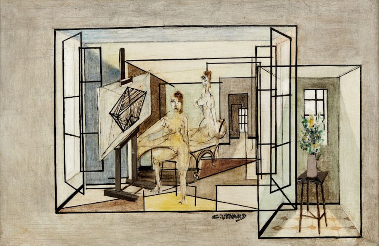 Models in the studio by Claude Venard