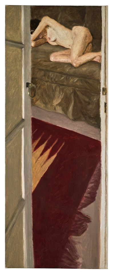 SLEEPING NUDE AND INDIAN RUG by Avigdor Arikha