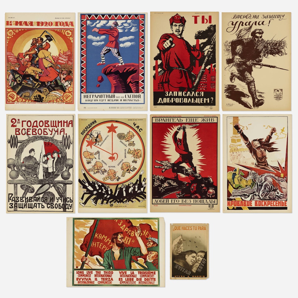 Collection of thirty-nine Russian propaganda posters by Various Artists