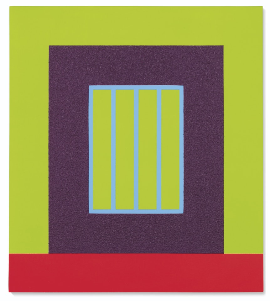 Maroon Prison by Peter Halley