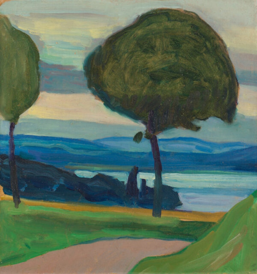 On the hill (Raffelsee). by Gabriele Münter