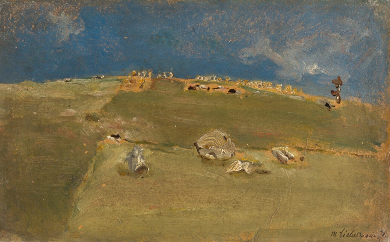 Hay harvest in Tyrol. by Max Liebermann