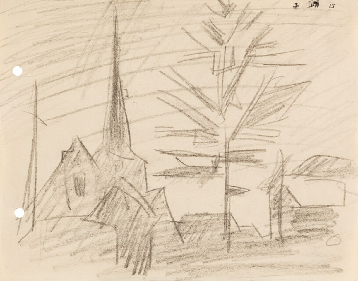 Church and tree III by Lyonel Feininger
