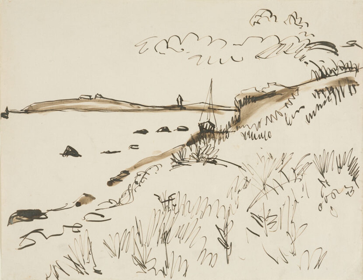 Coastal landscape (Fehmarn). by Ernst Ludwig Kirchner