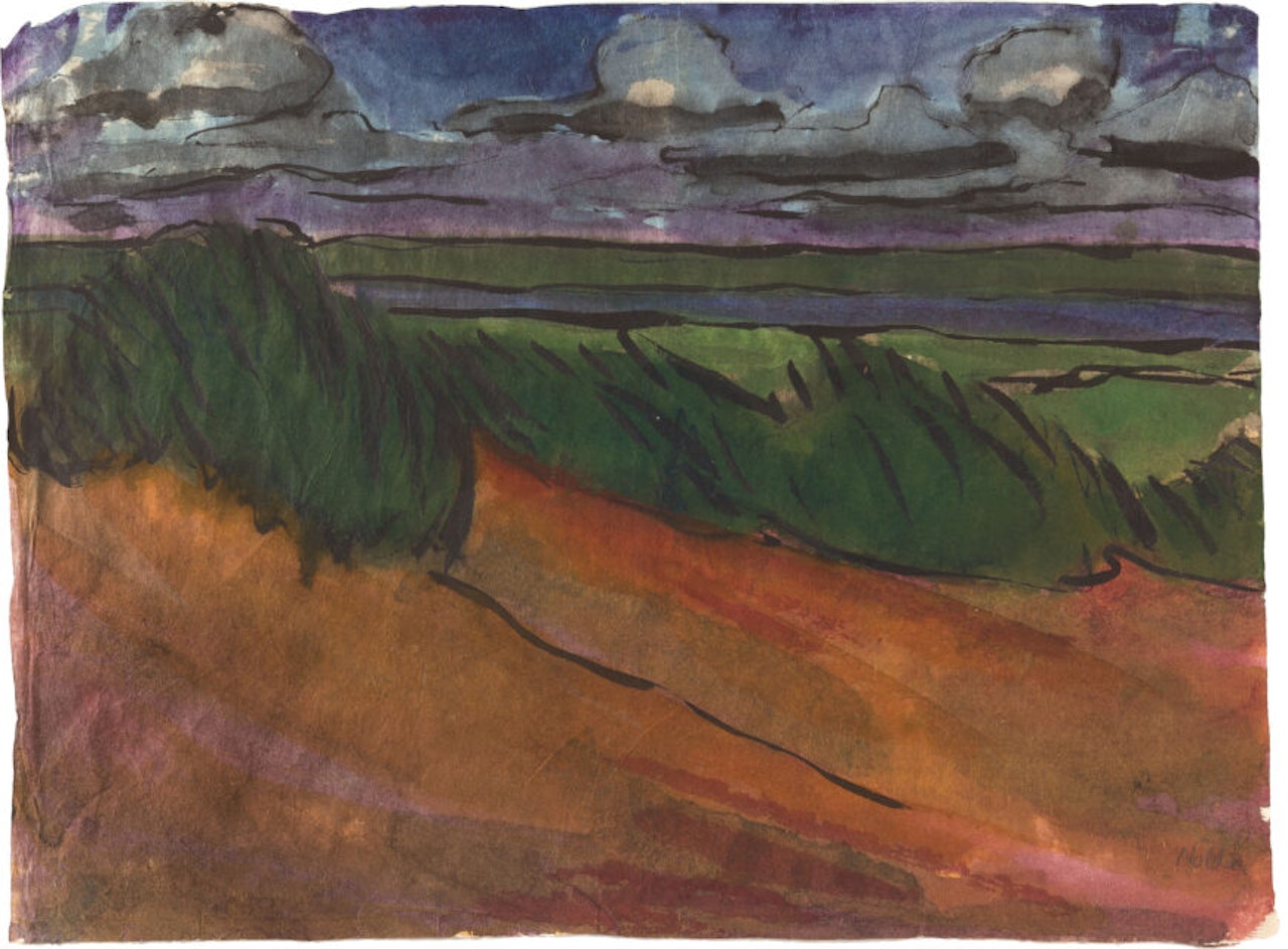 Evening atmosphere at Lake Ruttebüller near Utenwarf. by Emil Nolde