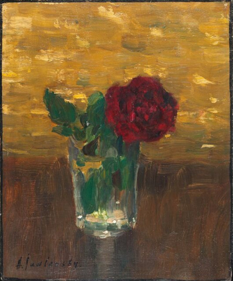 Rose in a glass. by Alexej von Jawlensky