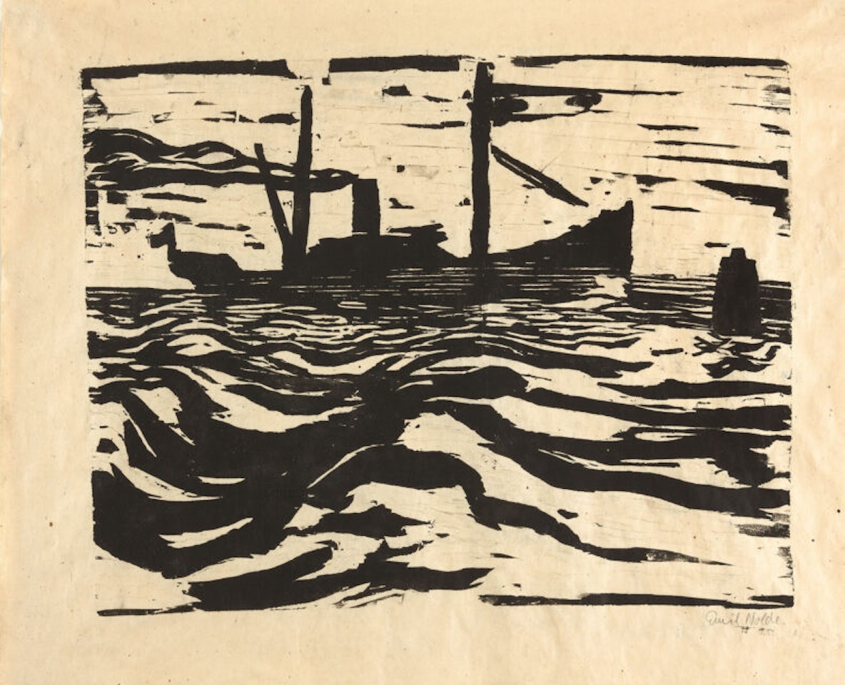 Fishing boat. by Emil Nolde