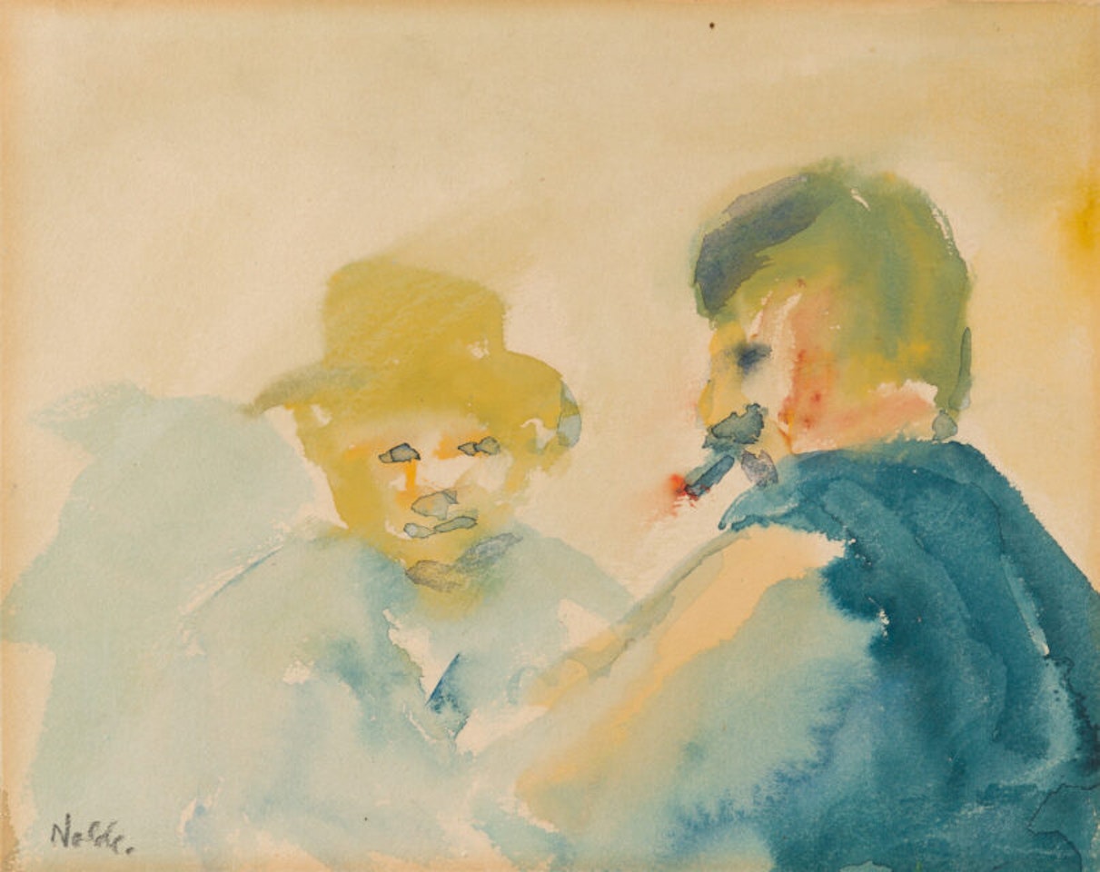 Conversation (Two farmers talking) by Emil Nolde