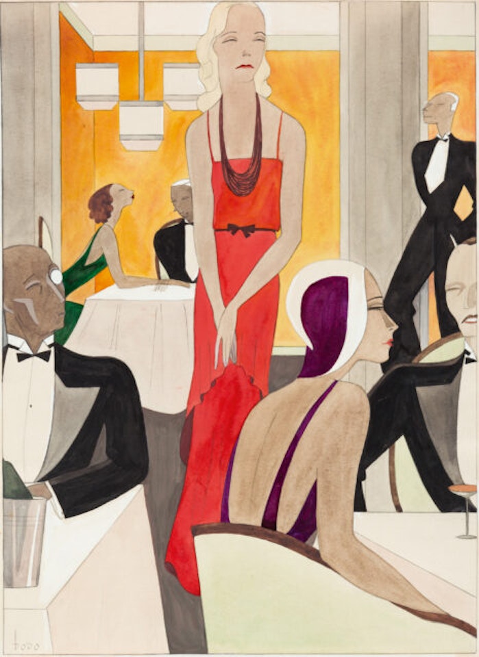 The red evening dress. by Dodo (Dörte Clara Wolff)