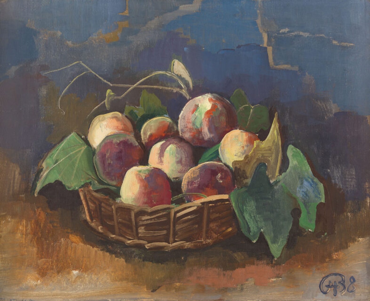 Still life with peaches. by Karl Hofer