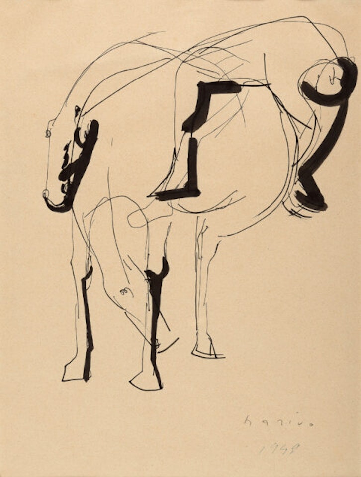Untitled (horse and falling rider). by Marino Marini