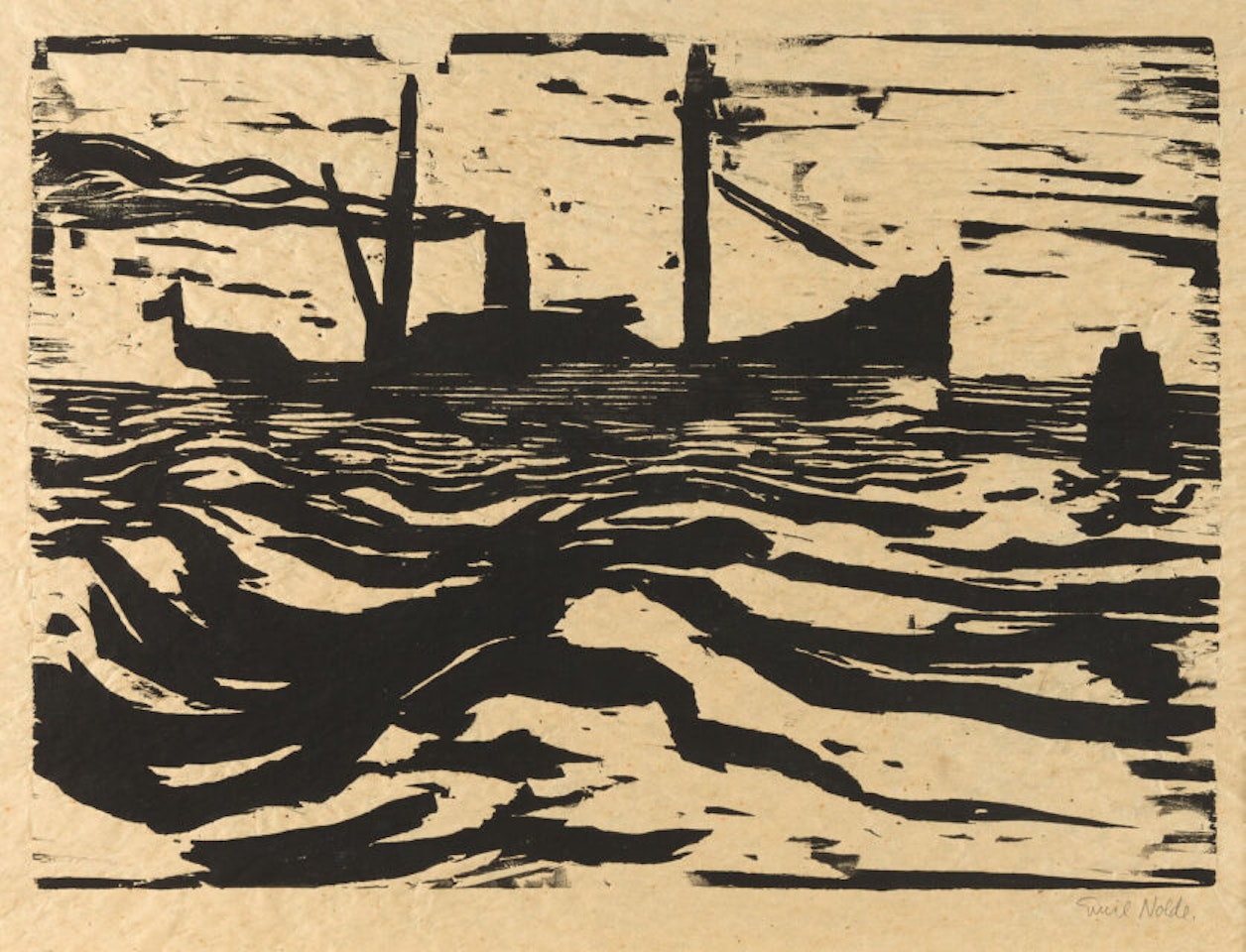 Fishing boat. by Emil Nolde