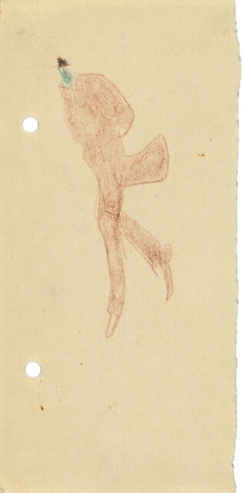 Walking man with hat. by Lyonel Feininger