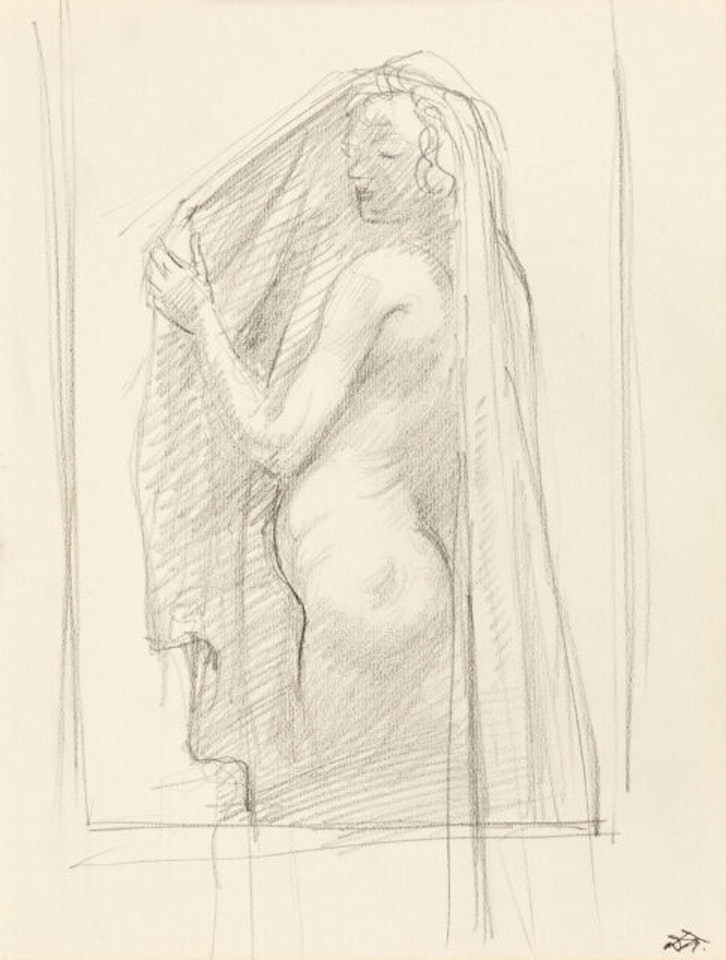 Nude with cloth by Otto Dix