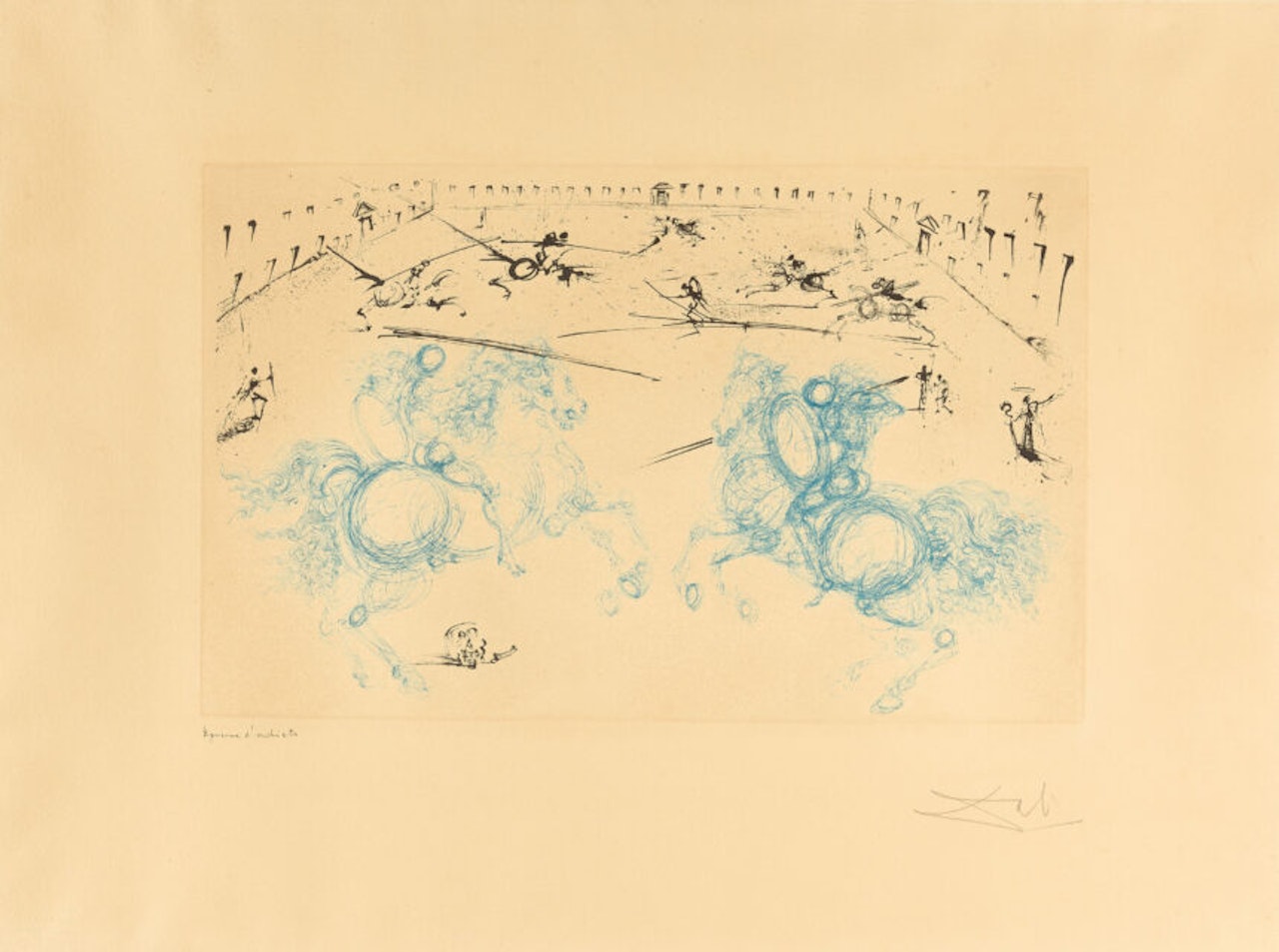 Combat de cavaliers from x Calderón. La Vie is a song. by Salvador Dali