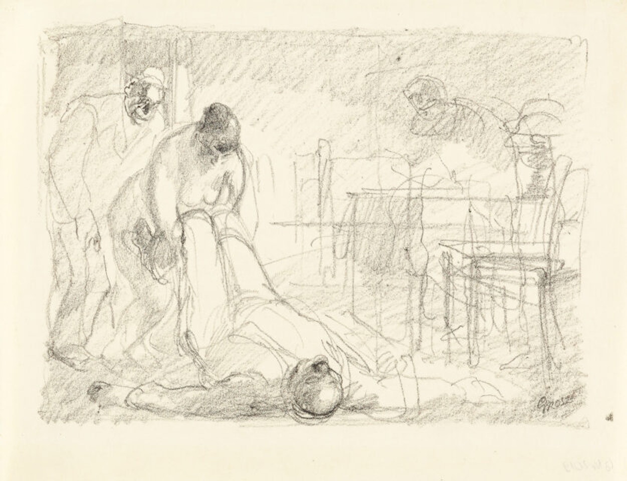 Murder scene. by George Grosz