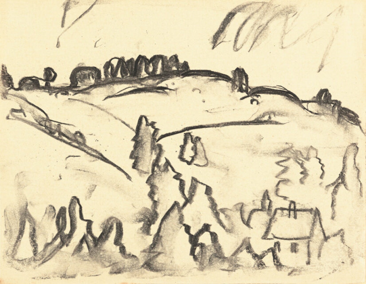 Alpine foothills landscape by Christian Rohlfs