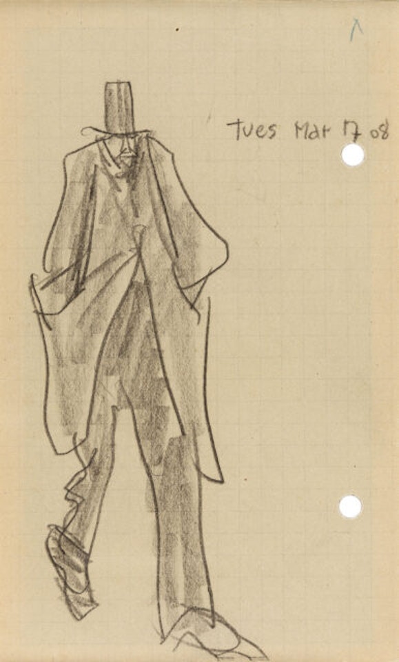 Figure Study (Walking Man). by Lyonel Feininger