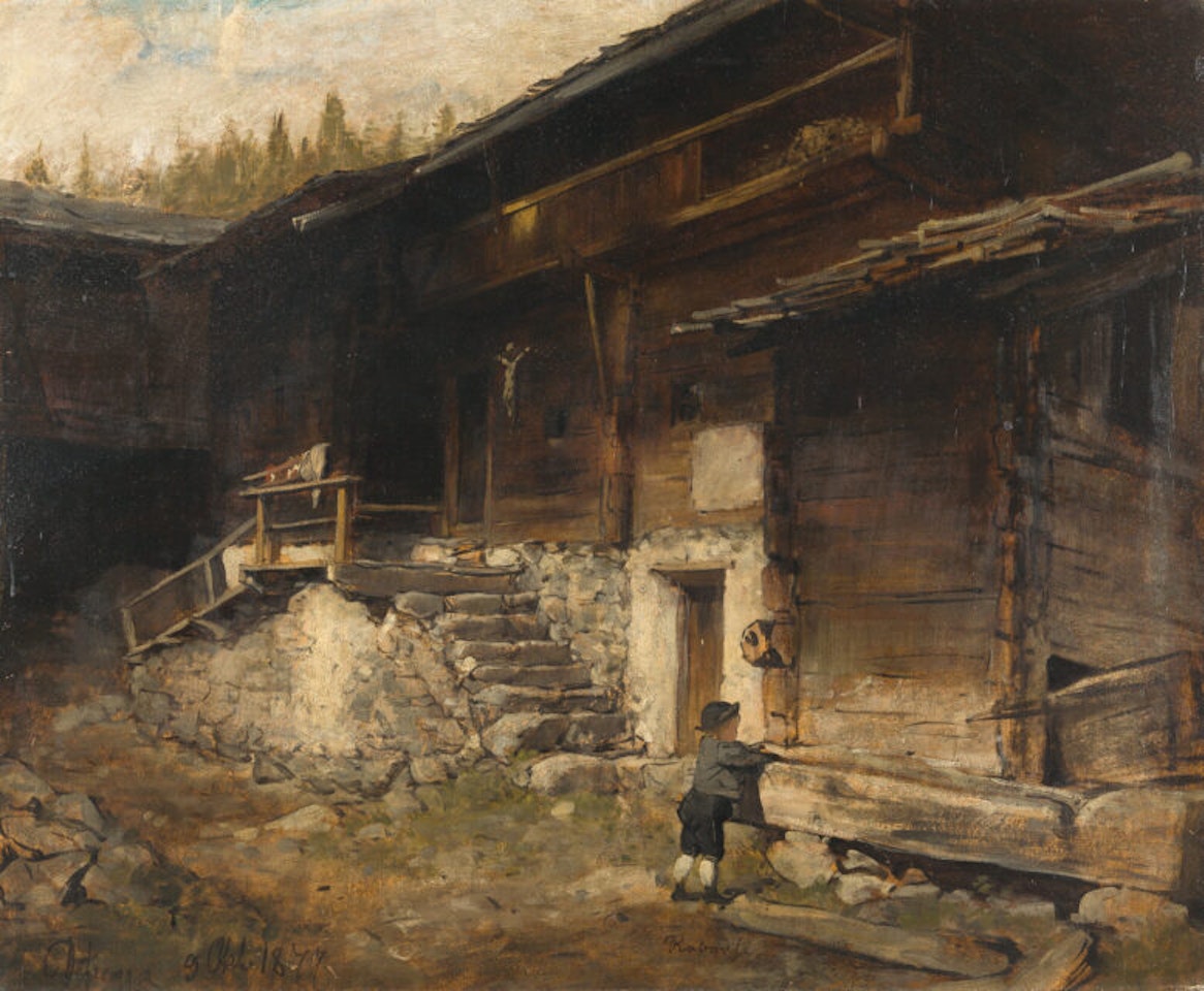 Farm study from Tyrol by Franz von Defregger