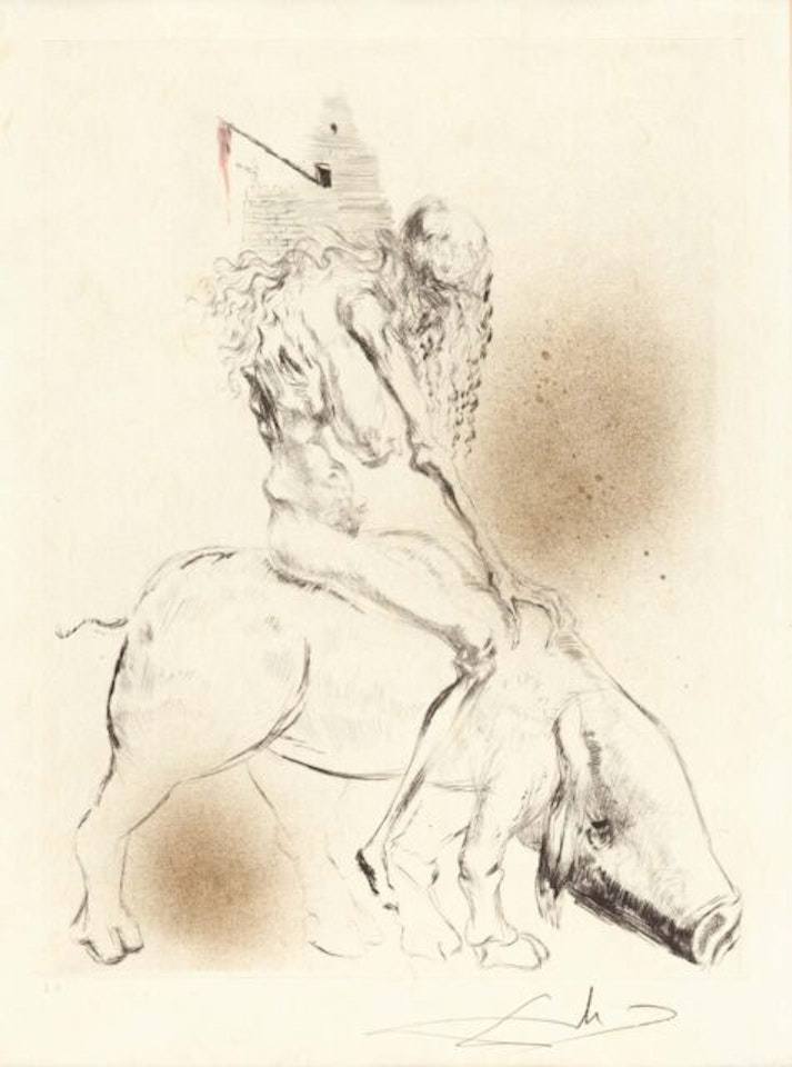 Femme au cochon from x Faust (La Nuit de Walpurgis). by Salvador Dali