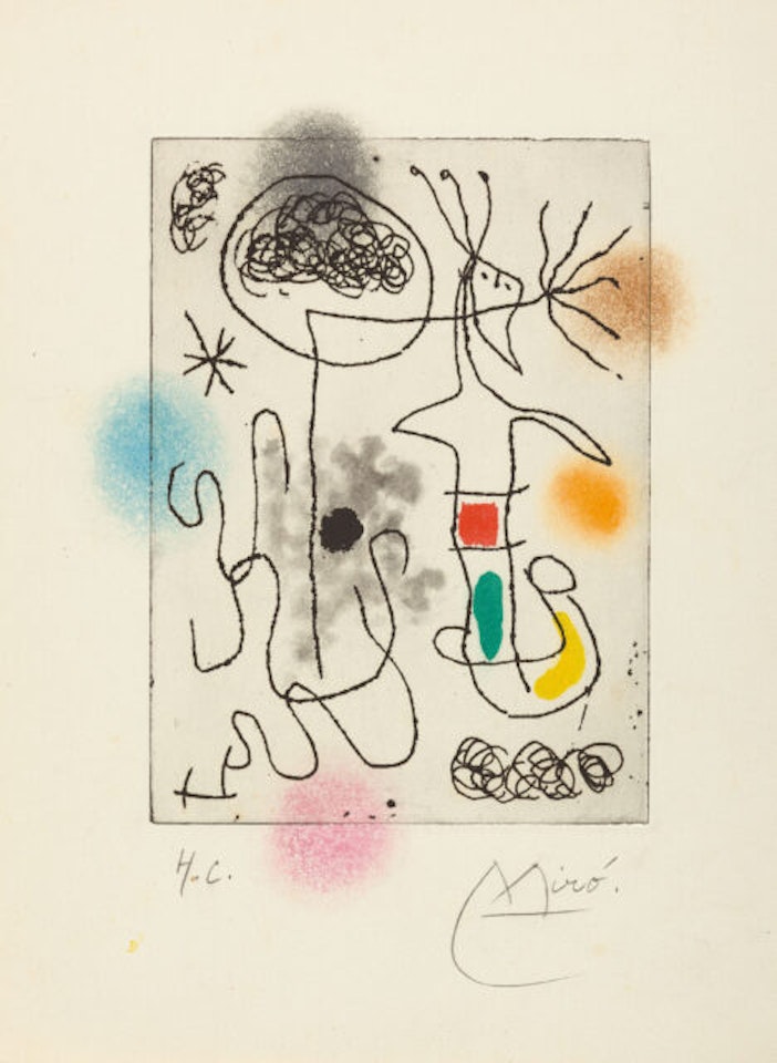 Midi le Trefle Blanc. by Joan Miró