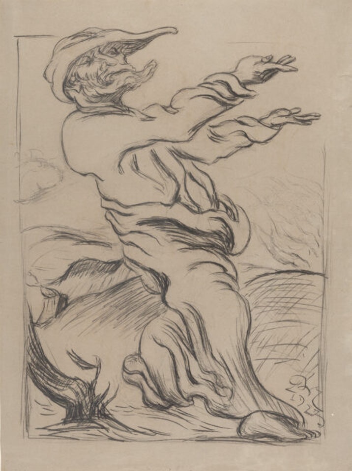 Man with hat and beard by Ludwig Meidner