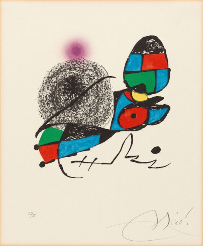 Invitation to the opening of the Fundació Joan Miró by Joan Miró