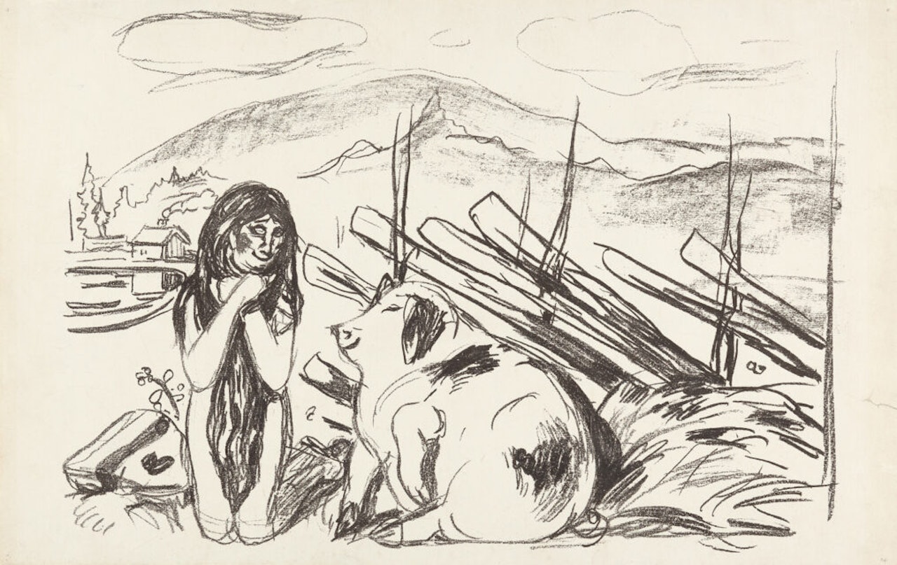 Omega and the Pig from x Alfa and Omega by Edvard Munch