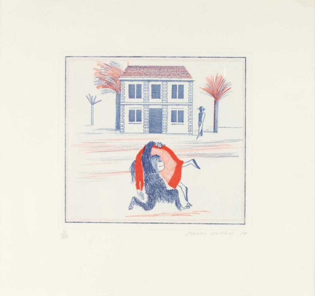 Geography book (Félicité"s only view from abroad). by David Hockney