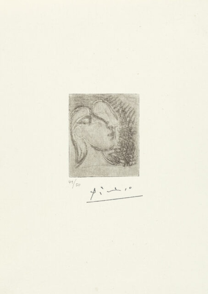 Tête de Marie-Thérèse in profile à droite. by Pablo Picasso