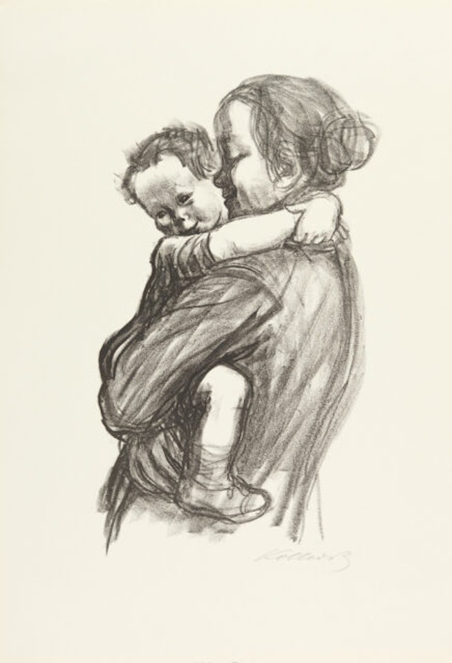 Mother with boys. by Kathe Kollwitz