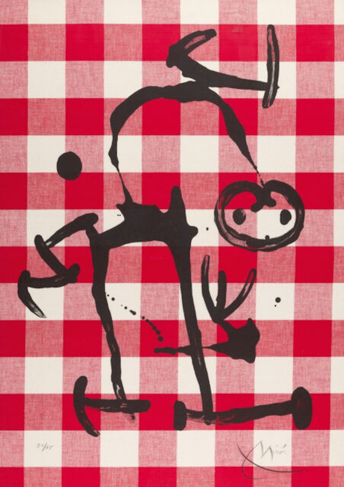 L"illettré aux carreaux rouges by Joan Miró
